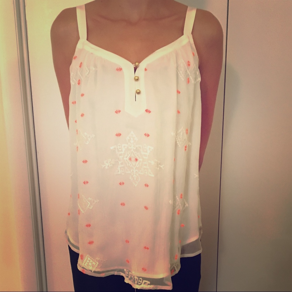 Silk embroidered camisole type top